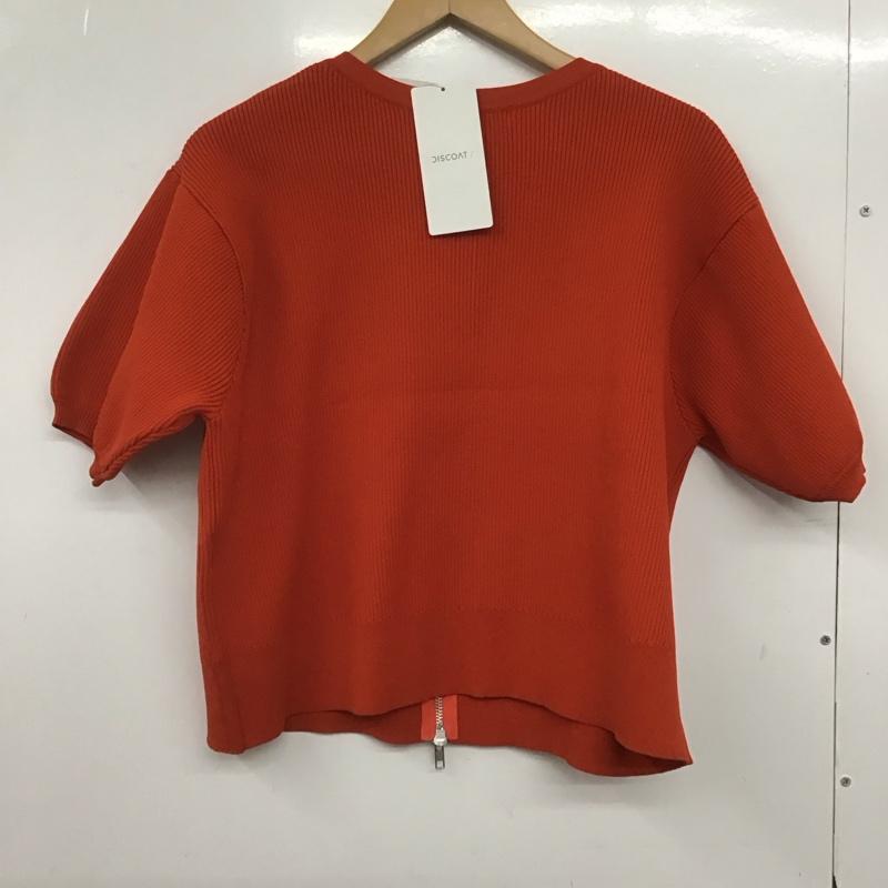 ディスコート Discoat カーディガン 半袖 DCZ1041305A0005 ライトスポンディッシュWジップ半袖カーデ タグ付き FREE 無地 赤 / レッド /  レディース USED 古着 中古 10146409