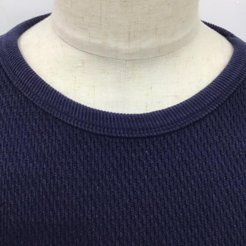 ザリアルマッコイズ THE REAL McCOY S カットソー 長袖 長袖カットソー クルーネックカットソー ロングスリーブカットソー プリントTシャツ 42 無地 紺 / ネイビー /  メンズ USED 古着 中古 10115385