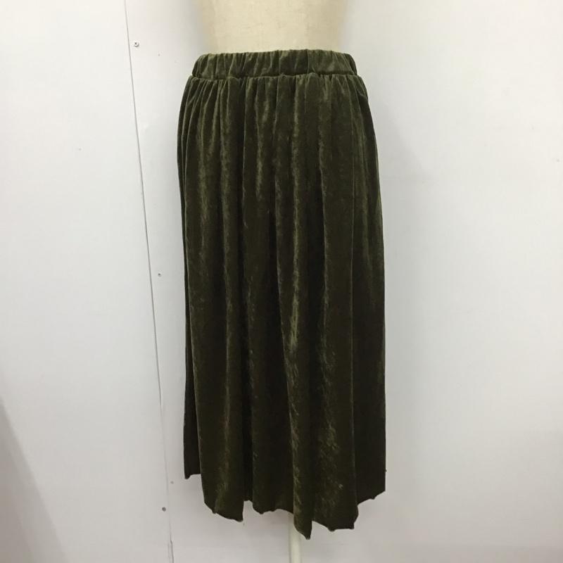 ニコアンド niko and... スカート ロングスカート TR64DM01TO ベロア調 ギャザースカート 無地 カーキ / カーキ /  レディース USED 古着 中古 10111075