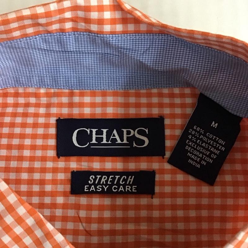 チャップス CHAPS シャツ、ブラウス 長袖 長袖シャツ カラーシャツ ポケットシャツ 長袖カットソー チェックシャツ M チェック 橙 / オレンジ /  メンズ USED 古着 中古 10118279