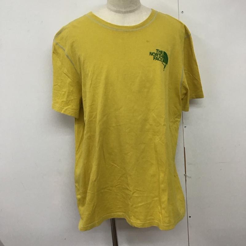 ザノースフェイス THE NORTH FACE Tシャツ 半袖 半袖カットソー プリントTシャツ クルーネックカットソー XXL ロゴ、文字 黄 / イエロー /  メンズ USED 古着 中古 10125617