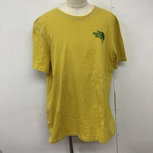 ザノースフェイス THE NORTH FACE Tシャツ 半袖 半袖カットソー プリントTシャツ クルーネックカットソー XXL ロゴ、文字 黄 / イエロー /  メンズ USED 古着 中古 10125617