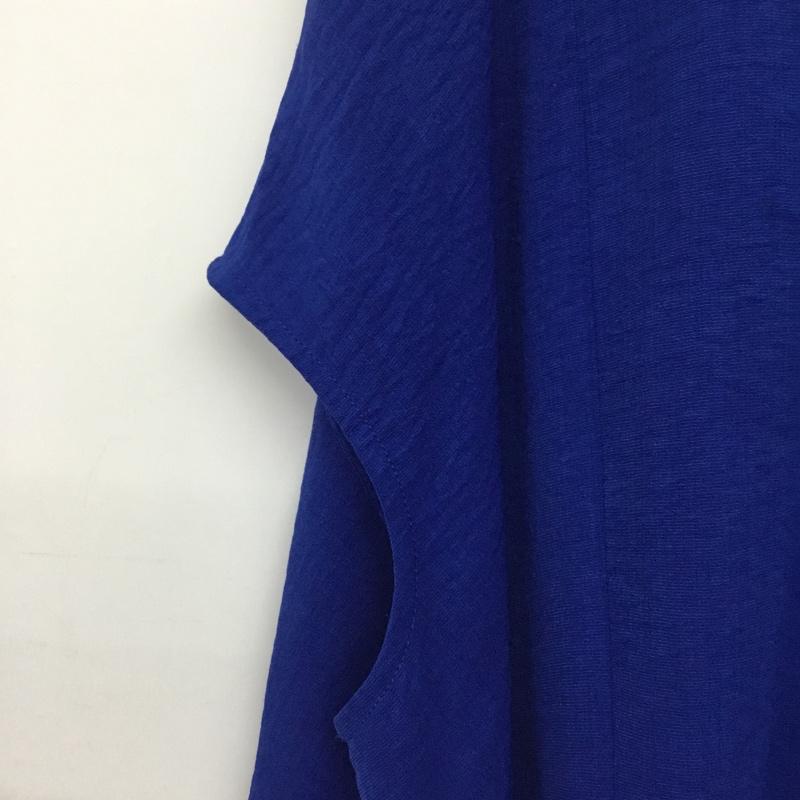 オズモーシス OSMOSIS シャツ、ブラウス 半袖 597006-718B ワイドビッグブラウス ONE SIZE 無地 青 / ブルー /  レディース USED 古着 中古 10144638