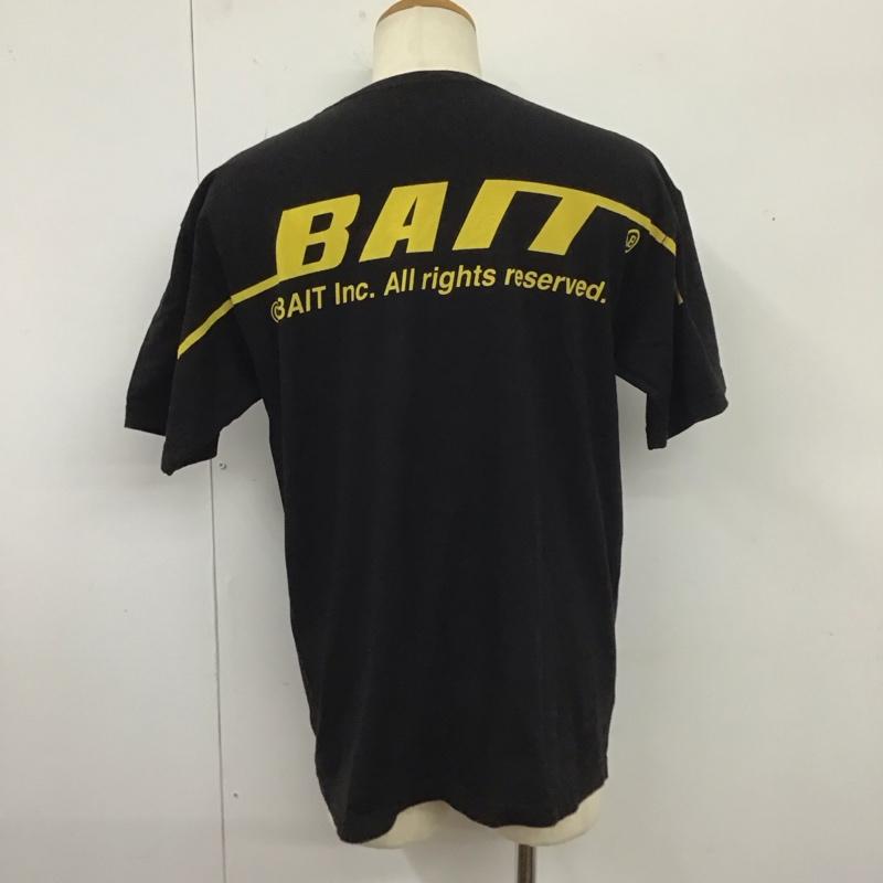 ベイト BAIT Tシャツ 半袖 半袖カットソー プリントTシャツ クルーネックカットソー L ロゴ、文字 黒 / ブラック /  メンズ USED 古着 中古 10124014