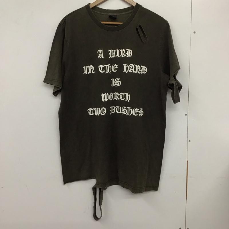 ナンバーナイン NUMBER (N)INE Tシャツ 半袖 半袖カットソー プリントTシャツ クルーネックカットソー 04aw give期 反戦T 4 ロゴ、文字 X ダメージ加工 茶 / ブラウン /  メンズ USED 古着 中古 10132082