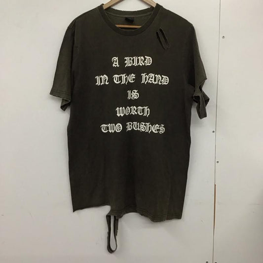 ナンバーナイン NUMBER (N)INE Tシャツ 半袖 半袖カットソー プリントTシャツ クルーネックカットソー 04aw give期 反戦T 4 ロゴ、文字 X ダメージ加工 茶 / ブラウン /  メンズ USED 古着 中古 10132082