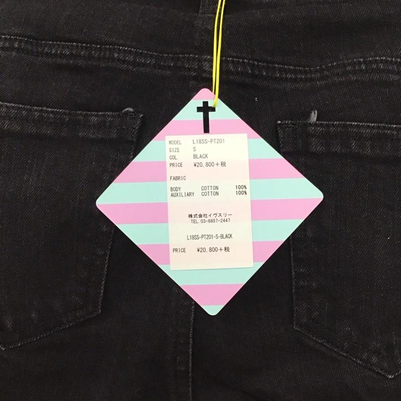 リルリリー lilLilly パンツ デニム、ジーンズ L18SS-PT201 デニムパンツ ダメージパンツ S 無地 黒 / ブラック /  レディース USED 古着 中古 10117417