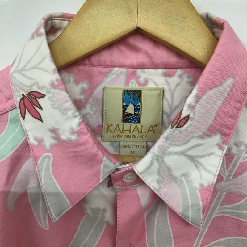 古着 USED シャツ、ブラウス 半袖 半袖シャツ プリントシャツ ポケットシャツ アロハシャツ 90s kahala M プリント 白 / ホワイト / X 桃 / ピンク /  メンズ USED 古着 中古 10141030