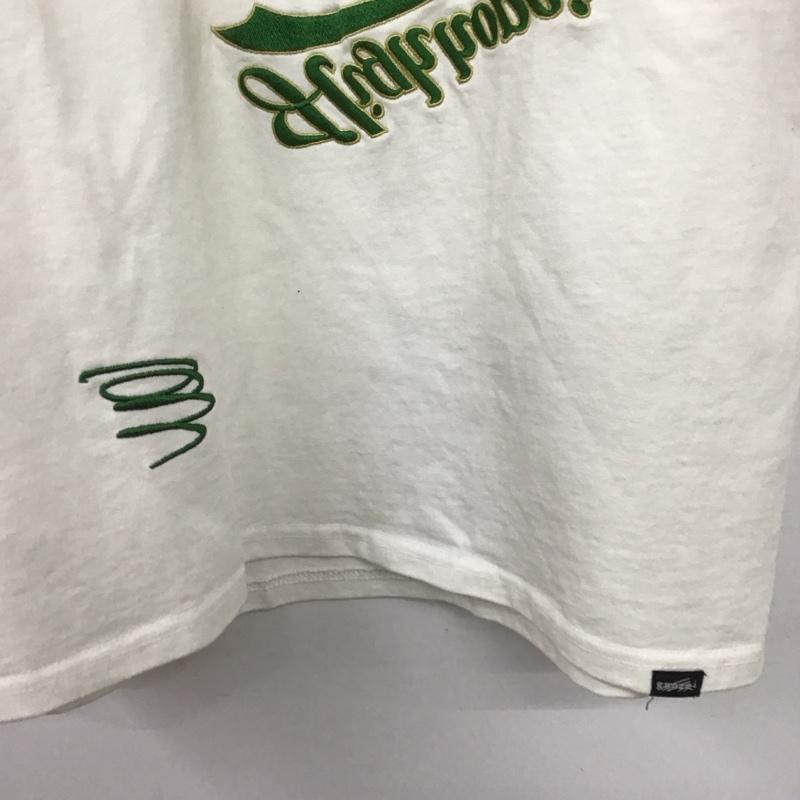 ゲンザイ genzai Tシャツ 半袖 半袖カットソー プリントTシャツ クルーネックカットソー L ロゴ、文字 白 / ホワイト /  メンズ USED 古着 中古 10146211