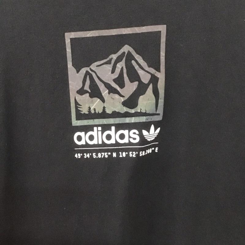 アディダス adidas Tシャツ 半袖 半袖カットソー プリントTシャツ クルーネックカットソー ロゴ、文字 黒 / ブラック /  メンズ USED 古着 中古 10140137