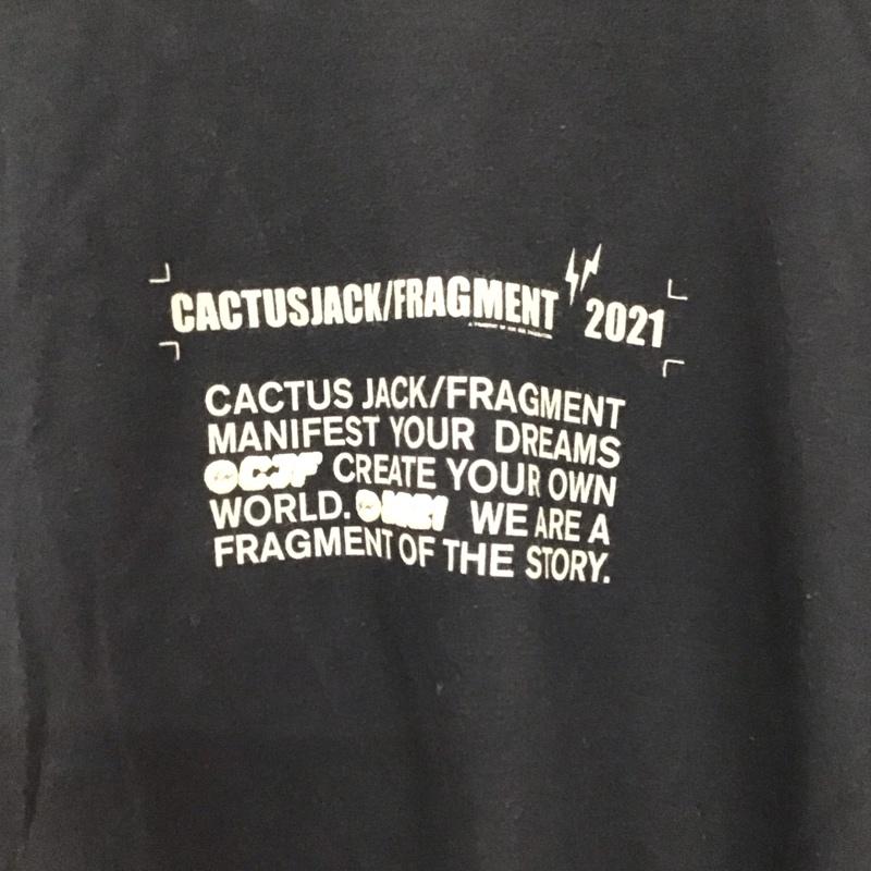 カクタスジャック Cactus Jack カットソー 長袖 長袖カットソー プリントカットソー クルーネック L ロゴ、文字 黒 / ブラック /  メンズ USED 古着 中古 10143173
