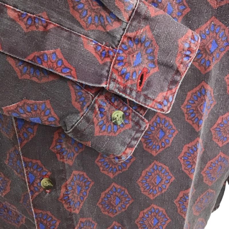 古着 USED シャツ、ブラウス 長袖 BLITZZ sports wear コットン 胸ポケット L 総柄 紫 / パープル /  メンズ USED 古着 中古 10107658