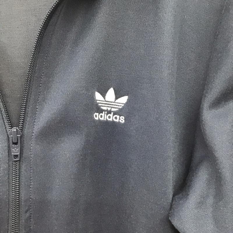アディダス adidas ジャケット、上着 ジャンパー、ブルゾン ジップアップジャケット ジャージ スタンドカラー ロゴ、文字 紺 / ネイビー /  メンズ USED 古着 中古 10133725