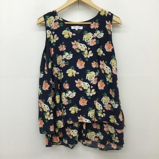 グローブ grove タンクトップ タンクトップ L 花柄 紺 / ネイビー /  レディース USED 古着 中古 10139195