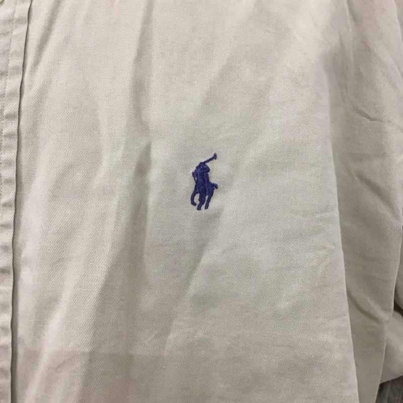 ラルフローレン RALPHLAUREN シャツ、ブラウス 長袖 長袖シャツ カラーシャツ 長袖カットソー ボタンダウンシャツ XL ロゴ、文字 ベージュ / ベージュ /  メンズ USED 古着 中古 10117272