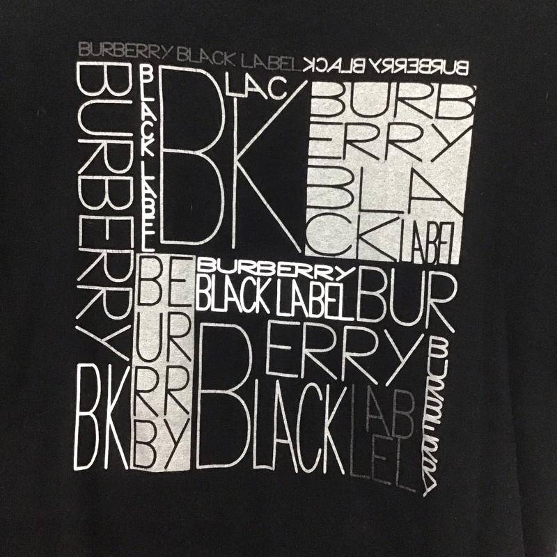 バーバリーブラックレーベル BURBERRY BLACK LABEL Tシャツ 半袖 半袖カットソー プリントTシャツ クルーネックカットソー 2 ロゴ、文字 黒 / ブラック /  メンズ USED 古着 中古 10148254
