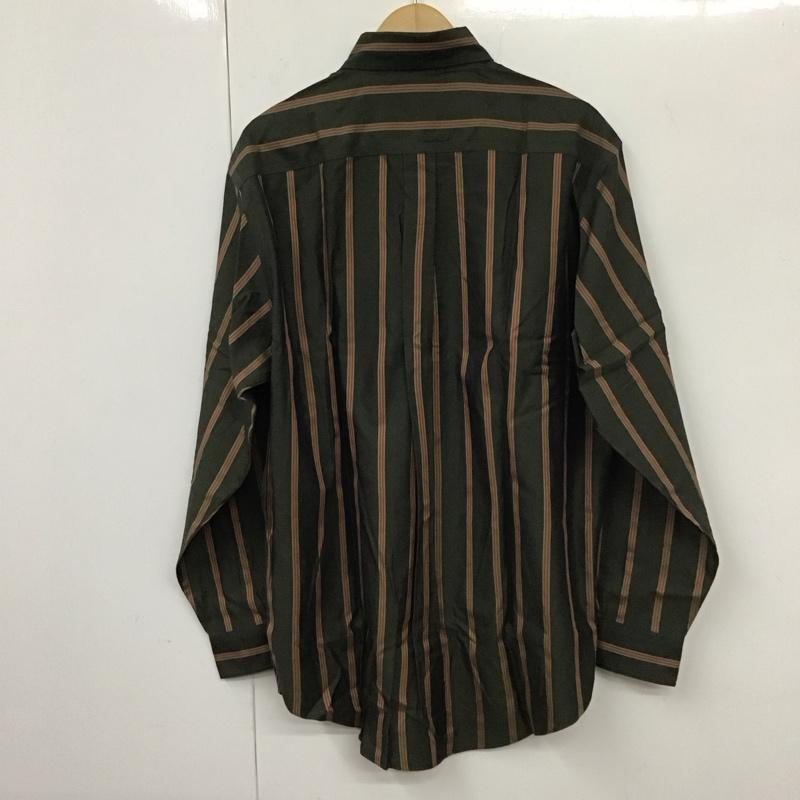 ブルックスブラザーズ BROOKS BROTHERS シャツ、ブラウス 長袖 長袖シャツ ストライプシャツ ボタンダウンシャツ M ストライプ カーキ / カーキ /  メンズ USED 古着 中古 10131166