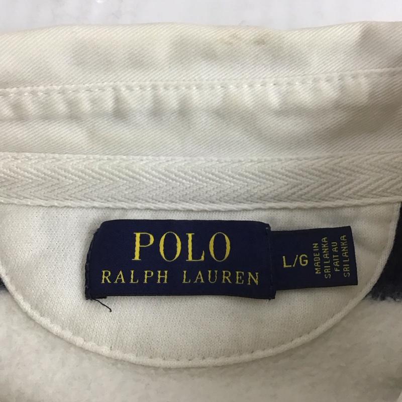 ポロラルフローレン POLO RALPH LAUREN カットソー 長袖 長袖カットソー ラグラン 長袖ポロシャツ ボーダーカットソー L ボーダー柄 白 / ホワイト / X 紺 / ネイビー /  メンズ USED 古着 中古 10110354