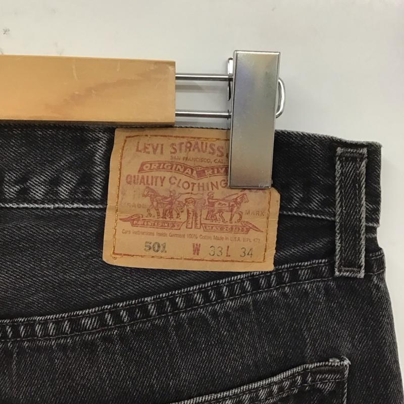 リーバイス Levi s パンツ デニム、ジーンズ 90s 501 33インチ 無地 黒 / ブラック /  メンズ USED 古着 中古 10121904