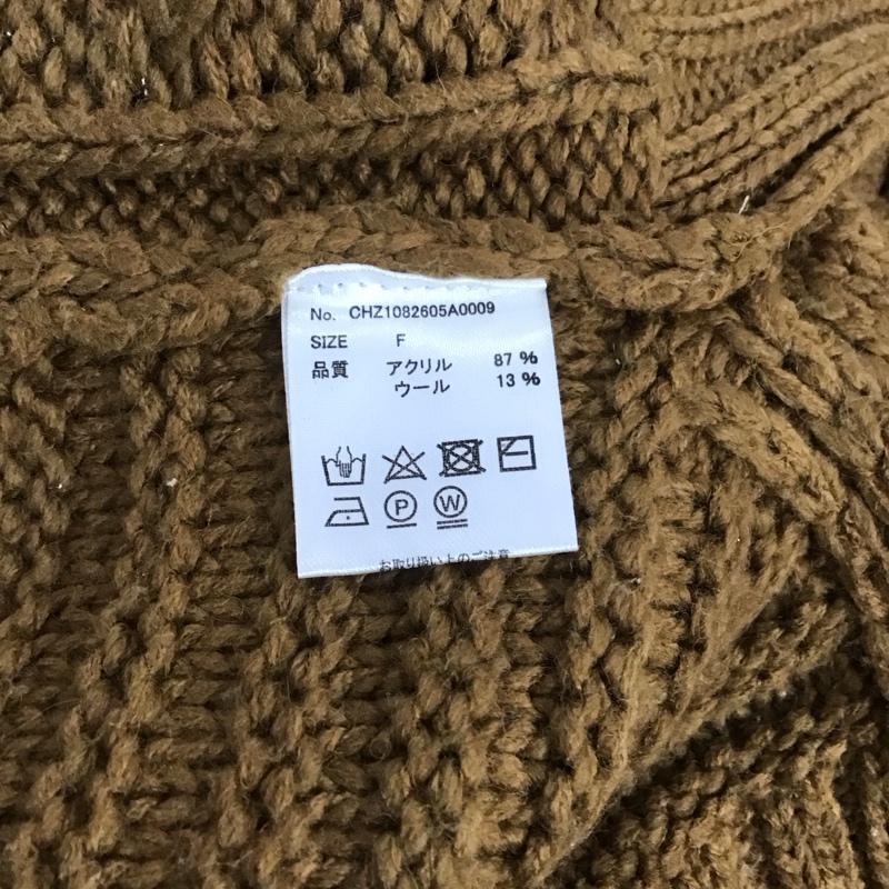 チコ CHICO ニット、セーター 長袖 長袖ニットカットソー クルーネック セーター FREE 総柄 茶 / ブラウン /  レディース USED 古着 中古 10147189