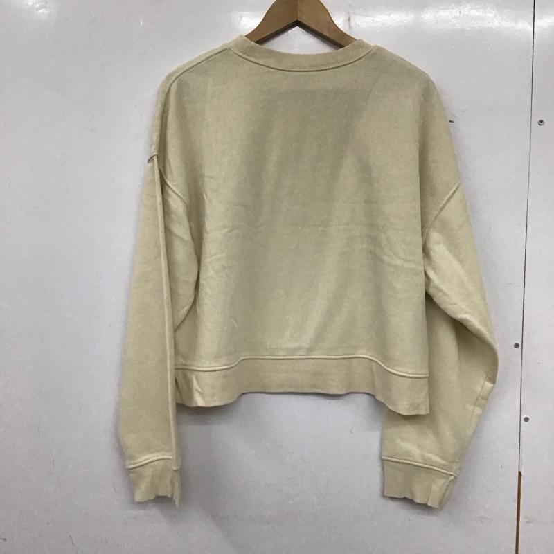 ザラ ZARA トレーナー 長袖 スウェット 裏起毛 L 無地 アイボリー / アイボリー /  レディース USED 古着 中古 10138682