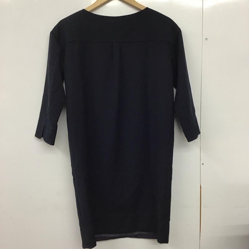 ブルーレーベル・クレストブリッジ BLUE LABEL CRESTBRIDGE ワンピース ひざ丈スカート タグ付 36 無地 紺 / ネイビー /  レディース USED 古着 中古 10151202