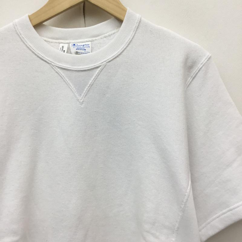チャンピオン Champion トレーナー 半袖 M 無地 白 / ホワイト /  メンズ USED 古着 中古 10140935