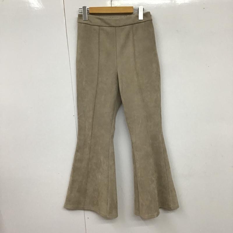 ムルーア MURUA パンツ スラックス 012060700101-04 バックスリットスウェードパンツ フレアパンツ センタータック スウェードパンツ FREE 無地 ベージュ / ベージュ /  レディース USED 古着 中古 10105655