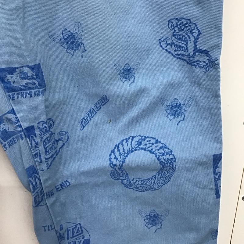 サンタクルーズ SANTA CRUZ パンツ ワークパンツ、ペインターパンツ M プリント 水色 / ライトブルー /  メンズ USED 古着 中古 10144873