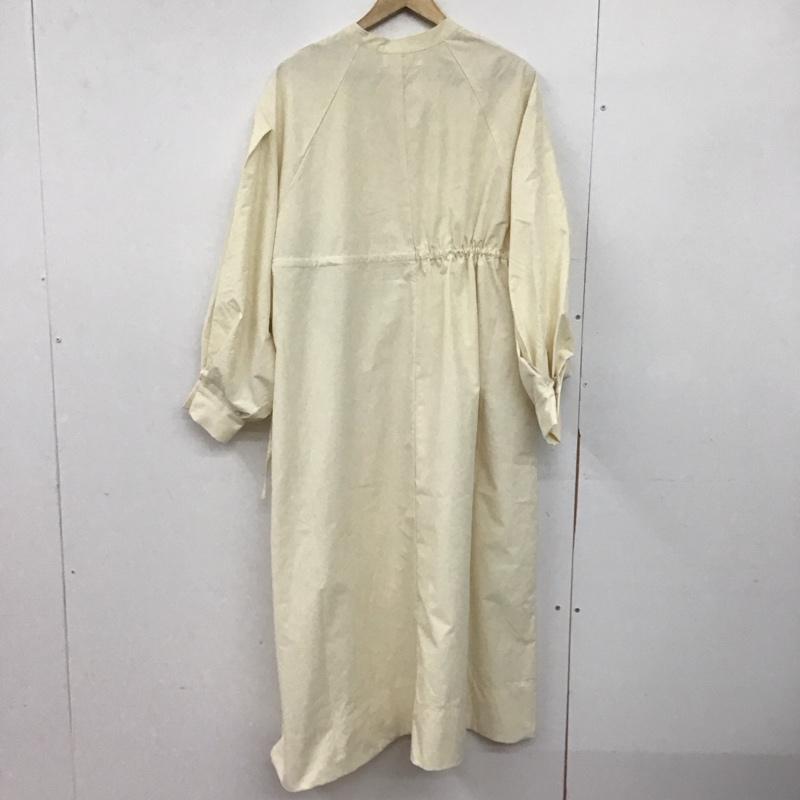 オルン OLUN ワンピース ロングスカート 138255-119-001 waist ribbon volume onepiece 長袖 S 無地 アイボリー / アイボリー /  レディース USED 古着 中古 10147160