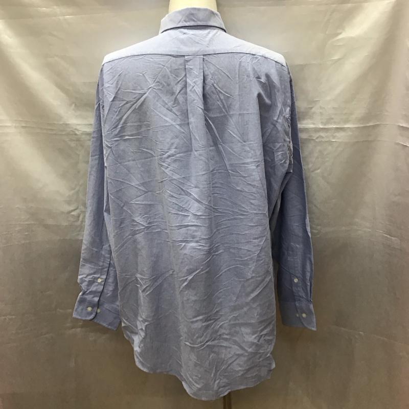 チャップス CHAPS シャツ、ブラウス 長袖 長袖シャツ カラーシャツ ポケットシャツ 長袖カットソー ボタンダウンシャツ XL 無地 水色 / ライトブルー /  メンズ USED 古着 中古 10118551
