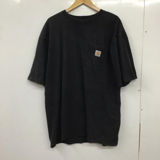 カーハート Carhartt Tシャツ 半袖 半袖カットソー プリントTシャツ クルーネックカットソー L ロゴ、文字 黒 / ブラック /  メンズ USED 古着 中古 10137076
