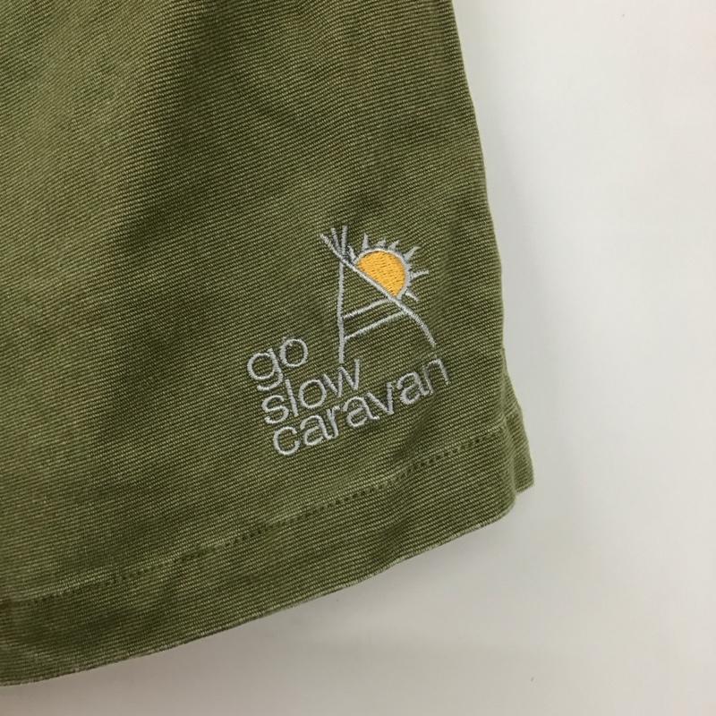 ゴースローキャラバン go slow caravan パンツ ショートパンツ ショートパンツ ハーフパンツ カジュアルパンツ 1 ロゴ、文字 カーキ / カーキ /  レディース USED 古着 中古 10130923