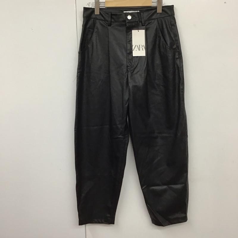 ザラ ZARA ボトムス ボトムス 4387 281 800 フェイクレザーパンツ タグ付き 40 無地 黒 / ブラック /  レディース USED 古着 中古 10129116