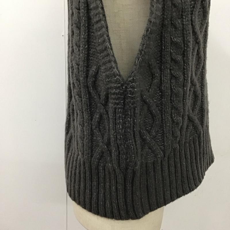 ザラ ZARA ベスト ベスト ノースリーブニット ベスト プルオーバー M 無地 灰 / グレー /  レディース USED 古着 中古 10118530