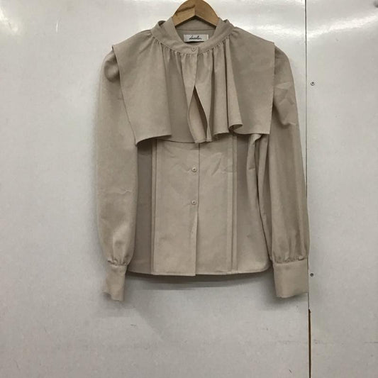 ダズリン dazzlin シャツ、ブラウス 長袖 022210400101-02 ケープカラー付ピンタックブラウス FREE 無地 ベージュ / ベージュ /  レディース USED 古着 中古 10142290