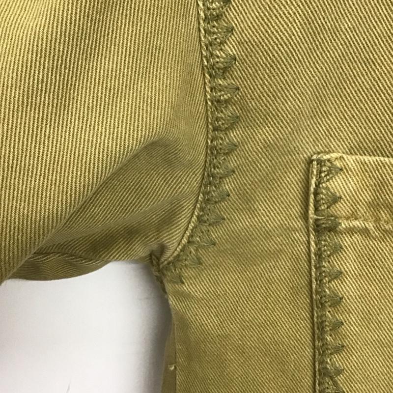 ザラ ZARA ジャケット、上着 ジャケット、ブレザー 4877/054/514 OVERSHIRT WITH TOPSTITCHING ステッチデザインジャケット L 無地 カーキ / カーキ /  レディース USED 古着 中古 10147187