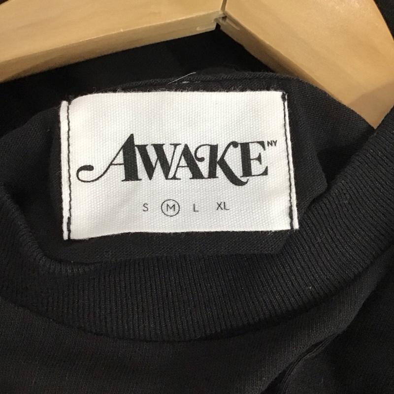 アウェーク AWAKE Tシャツ 半袖 半袖カットソー プリントTシャツ クルーネックカットソー M プリント 黒 / ブラック /  メンズ USED 古着 中古 10130073