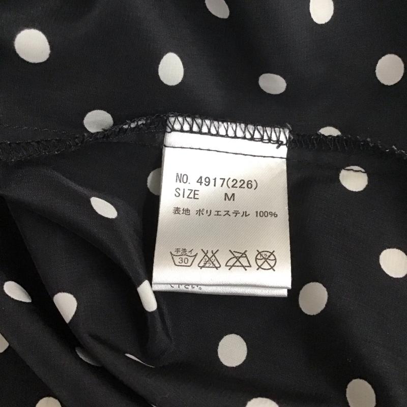 セシルマクビー CECIL McBEE ワンピース ひざ丈スカート 長袖シャツワンピース カラーブラウスワンピース 総柄 M 総柄 黒 / ブラック / X 白 / ホワイト /  レディース USED 古着 中古 10113796