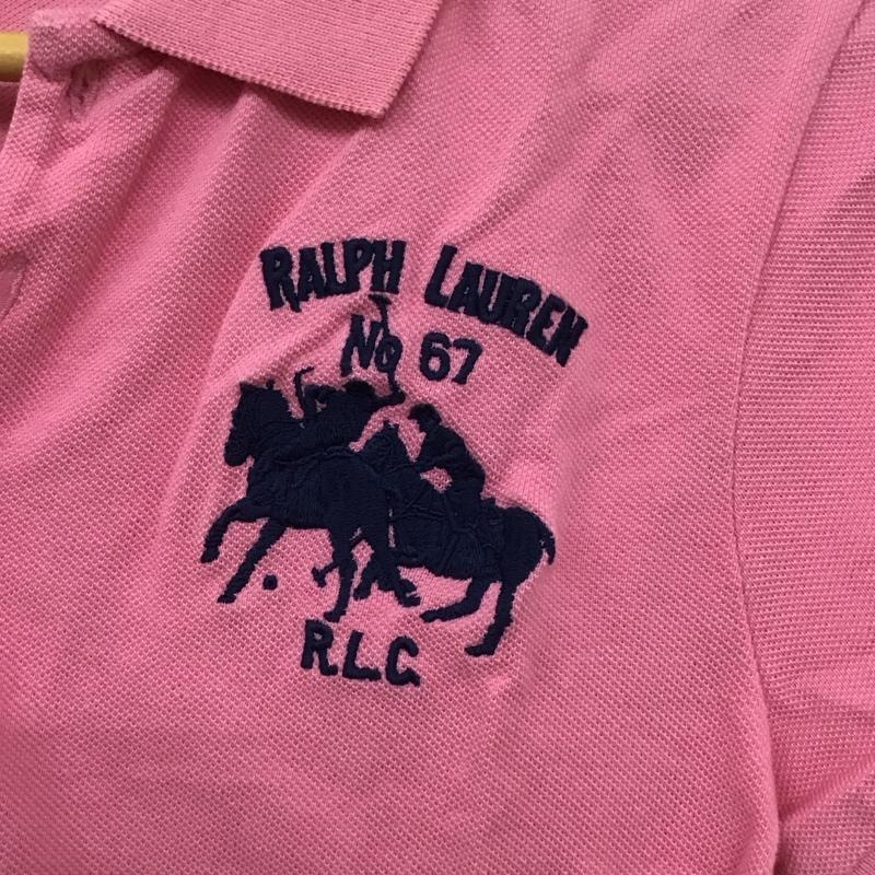 ラルフローレンスポーツ RALPHLAURENSPORT ポロシャツ 半袖 半袖ポロシャツ カラーシャツ 半袖カットソー M ロゴ、文字 桃 / ピンク /  レディース USED 古着 中古 10132959