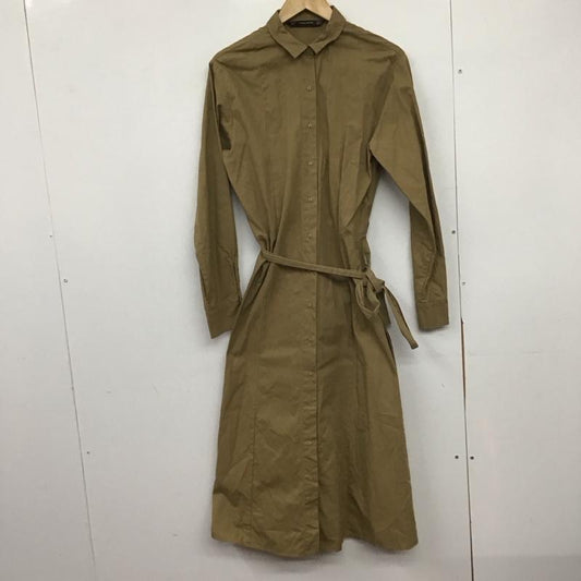 ザラ ZARA ワンピース ロングスカート 4530 801 704 シャツワンピース 長袖 XS 無地 茶 / ブラウン /  レディース USED 古着 中古 10145967