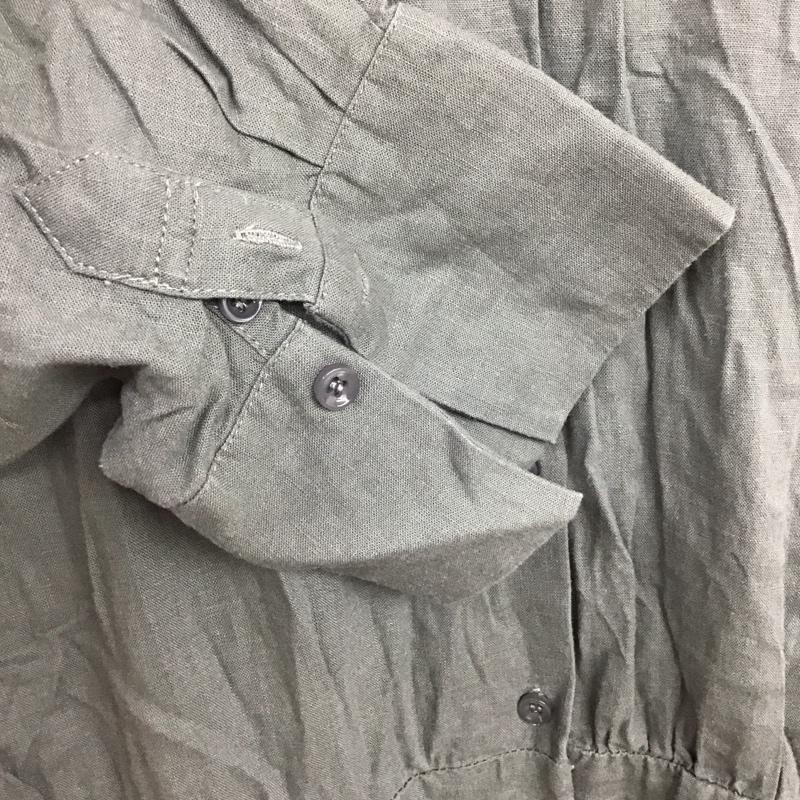 テチチ Techichi ワンピース ロングスカート 1104810 リネンレーヨン 七分袖 シャツワンピース FREE 無地 灰 / グレー /  レディース USED 古着 中古 10146493