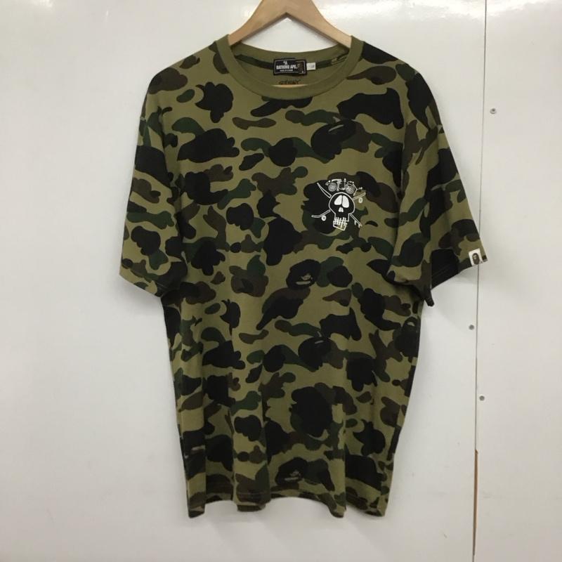 アベイシングエイプ A BATHING APE Tシャツ 半袖 半袖カットソー プリントTシャツ クルーネックカットソー stussy 30周年 L カモフラージュ柄・迷彩 マルチカラー / マルチカラー /  メンズ USED 古着 中古 10132682