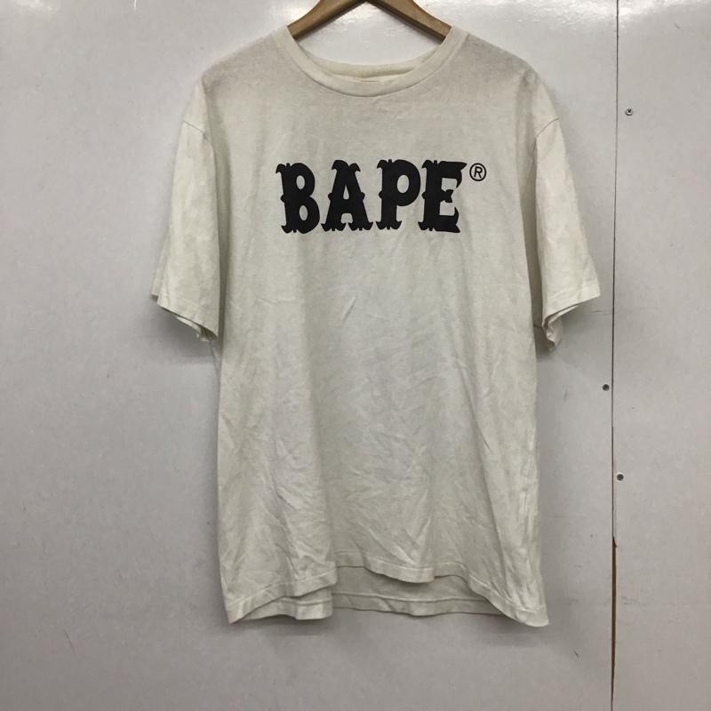 ベイプ BAPE Tシャツ 半袖 半袖カットソー プリントTシャツ クルーネックカットソー XL ロゴ、文字 白 / ホワイト /  メンズ USED 古着 中古 10151007