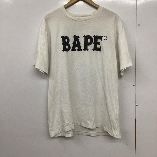 ベイプ BAPE Tシャツ 半袖 半袖カットソー プリントTシャツ クルーネックカットソー XL ロゴ、文字 白 / ホワイト /  メンズ USED 古着 中古 10151007