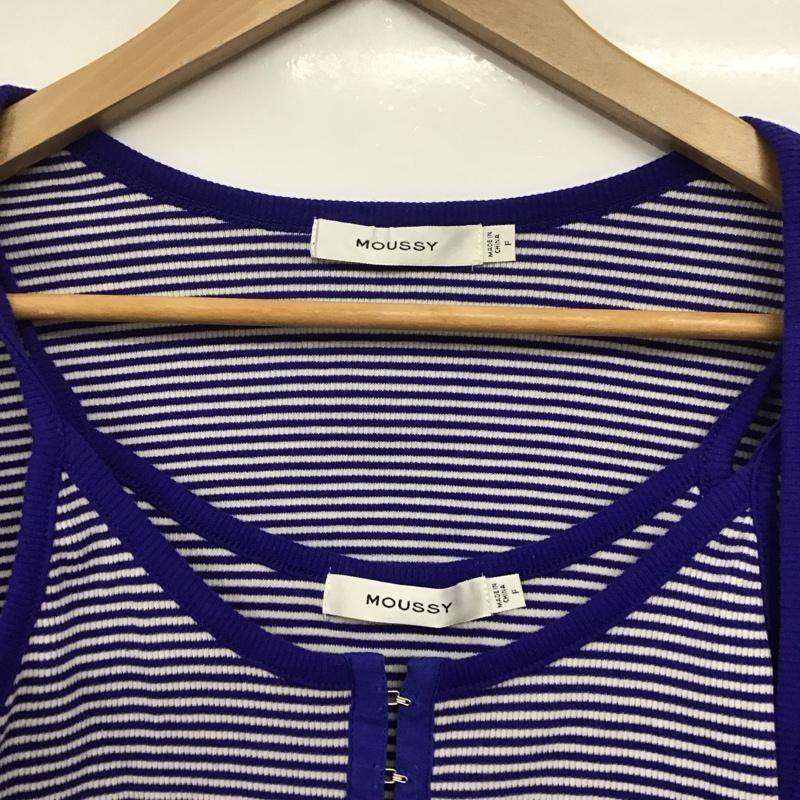 マウジー MOUSSY アンサンブルニット 長袖 010GSS80-0350 BOLERO AND CAMI SET FREE ボーダー柄 マルチカラー / マルチカラー /  レディース USED 古着 中古 10144022