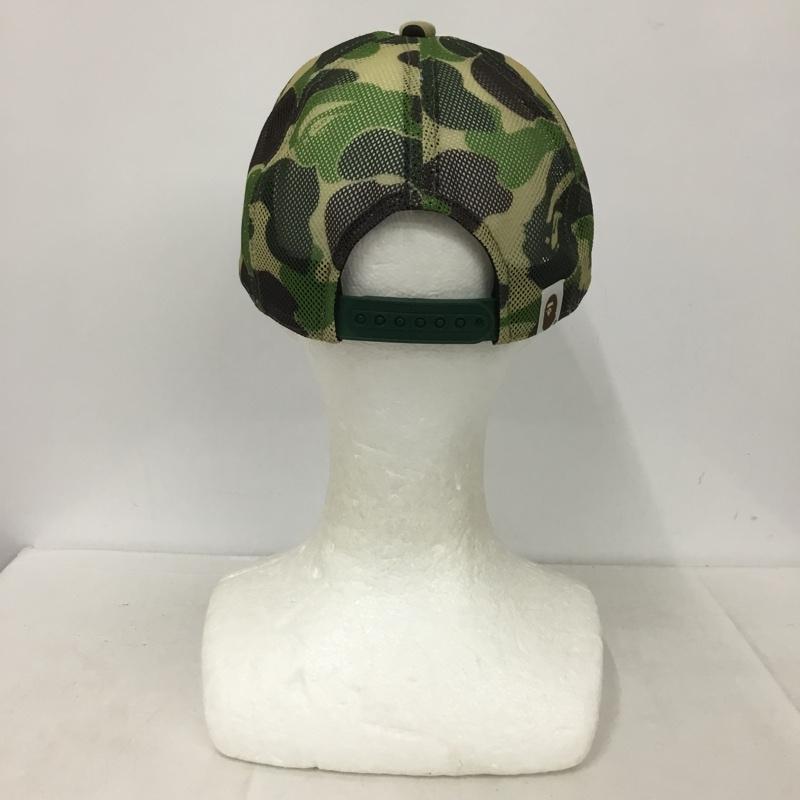 アベイシングエイプ A BATHING APE 帽子 キャップ 001CPL301012M メッシュキャップ カモ柄 迷彩 FREE ロゴ、文字 カーキ / カーキ / X 緑 / グリーン /  メンズ USED 古着 中古 10136965