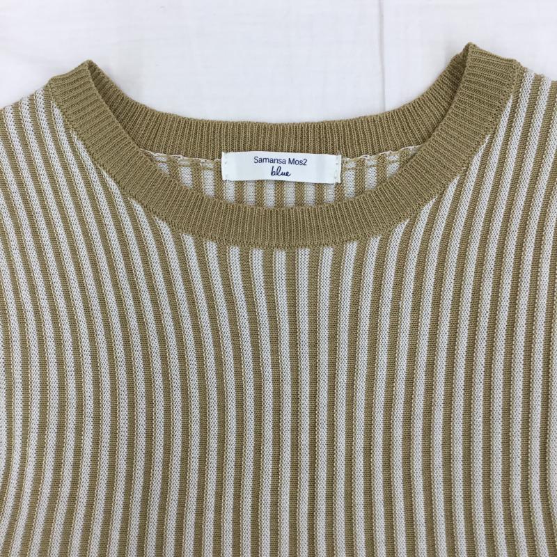 サマンサモスモスブルー Samansa Mos2 blue タンクトップ タンクトップ FREE ストライプ ベージュ / ベージュ / X 茶 / ブラウン /  レディース USED 古着 中古 10141329