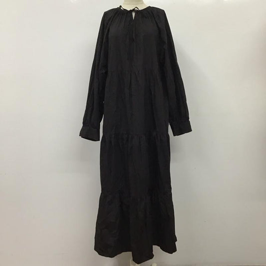 ジュエティ jouetie ワンピース ロングスカート 082160300601-02 ラインニットレイヤードワンピース ロングワンピース フレアスカート M 無地 黒 / ブラック /  レディース USED 古着 中古 10116564