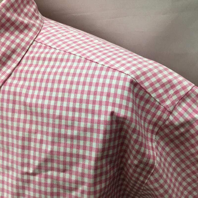 ブルックスブラザーズ BROOKS BROTHERS シャツ、ブラウス 半袖 ボタンダウン チェック M ワンポイント 白 / ホワイト / X 桃 / ピンク /  メンズ USED 古着 中古 10111593